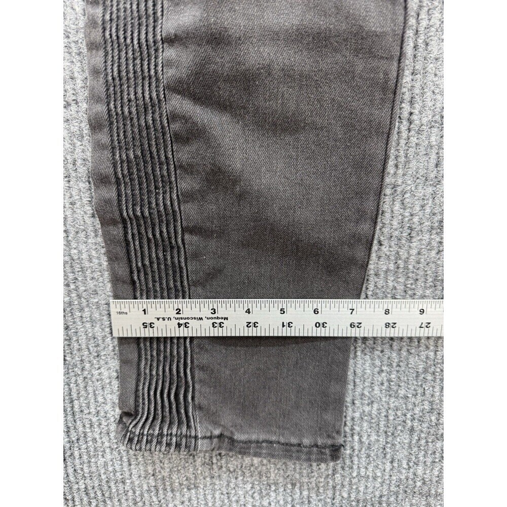 RSQ Moto Jeans Mens 34x32 Black Seattle Skinny Tapered Zipper Accent Stretch NEW - Picture 10 of 12